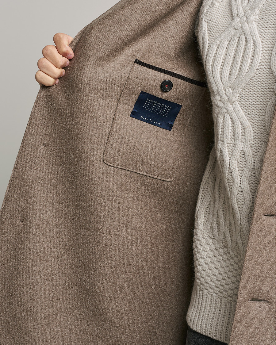 Herren | Jacken | Harris Wharf London | Pressed Wool Mac Coat Natural Taupe