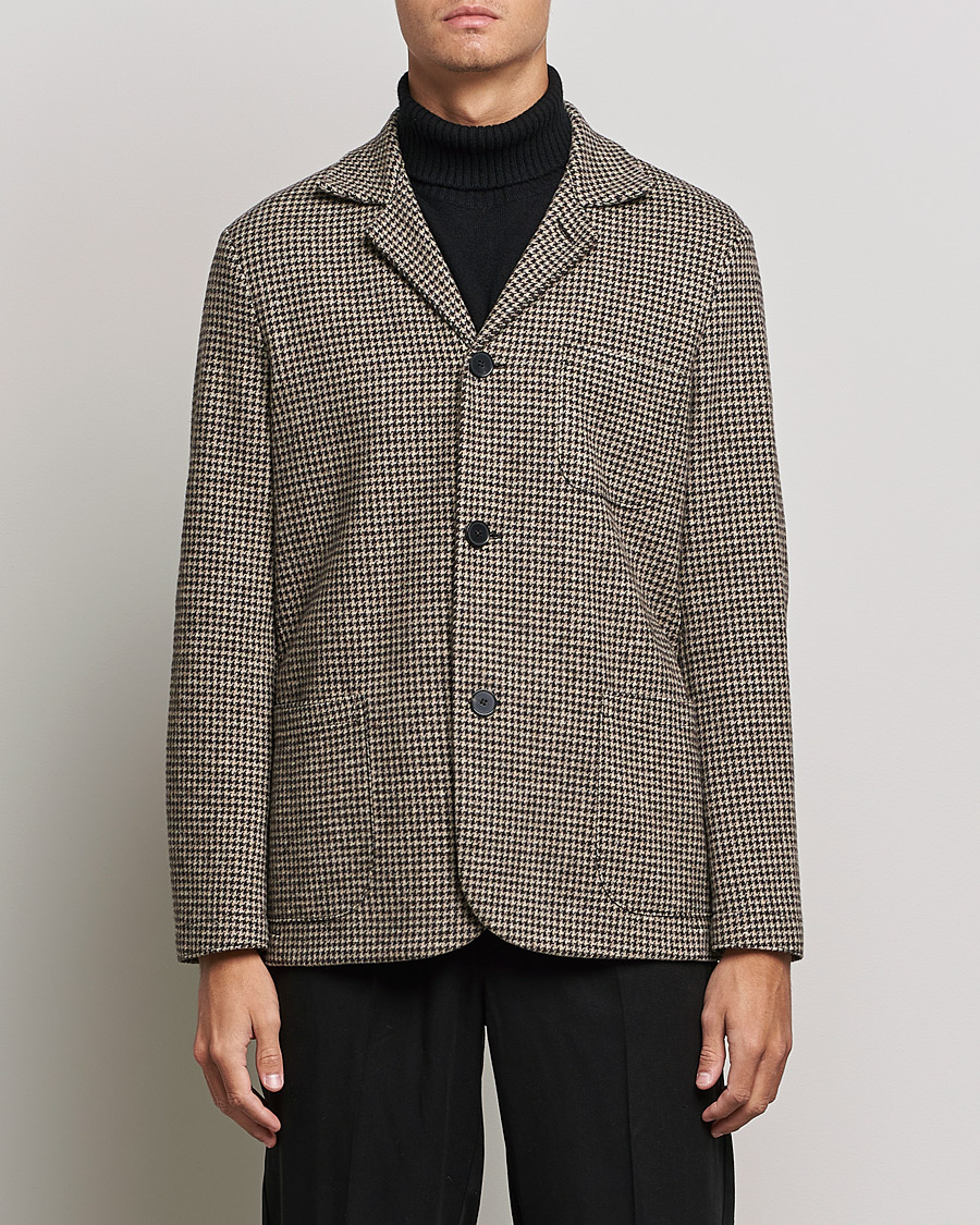 Herren | Sakkos | Harris Wharf London | Dropped Shoulder Houndstooth Jacket Beige