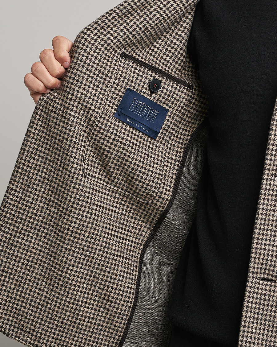 Herren | Sakkos | Harris Wharf London | Dropped Shoulder Houndstooth Jacket Beige