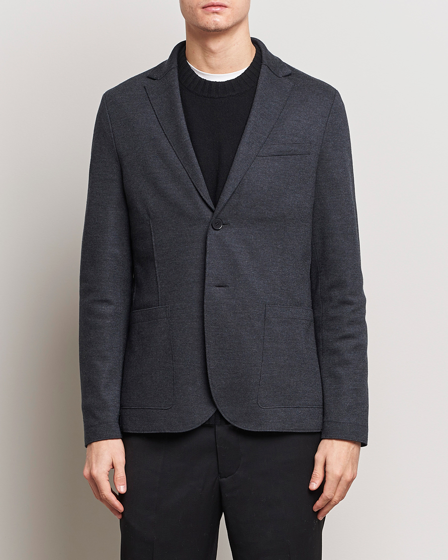Herren | Sakkos | Harris Wharf London | Two Button Vented Superfine Merino Blazer Anthracite