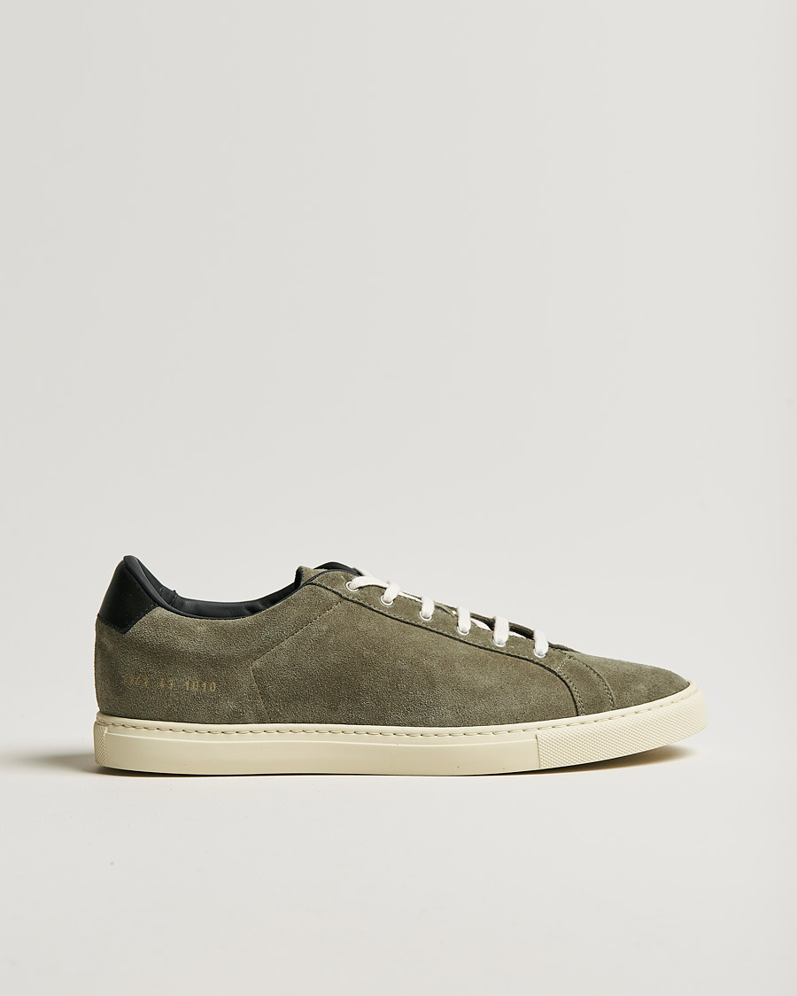 Herren | Common Projects Retro Low Suede Sneaker Olive | Common Projects | Retro Low Suede Sneaker Olive