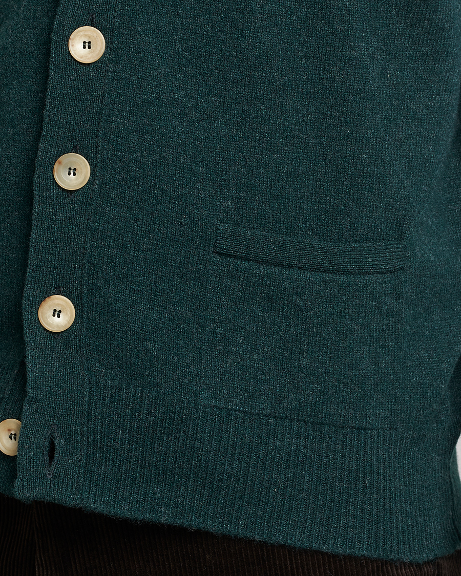 Herren | Pullover | Drake's | Lambswool Vest Cardigan Green