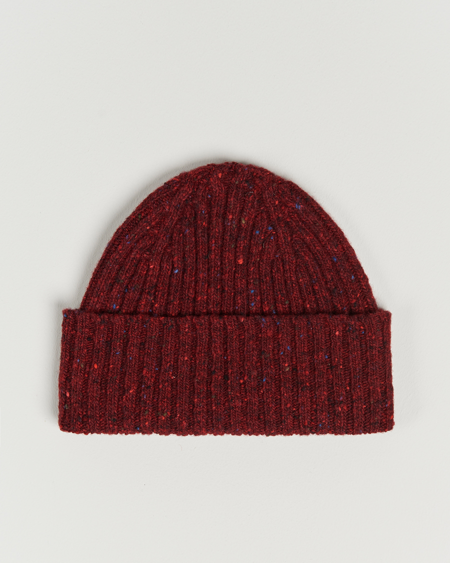 Herren | Drake's Donegal Beanie Hat Red | Drake's | Donegal Beanie Hat Red