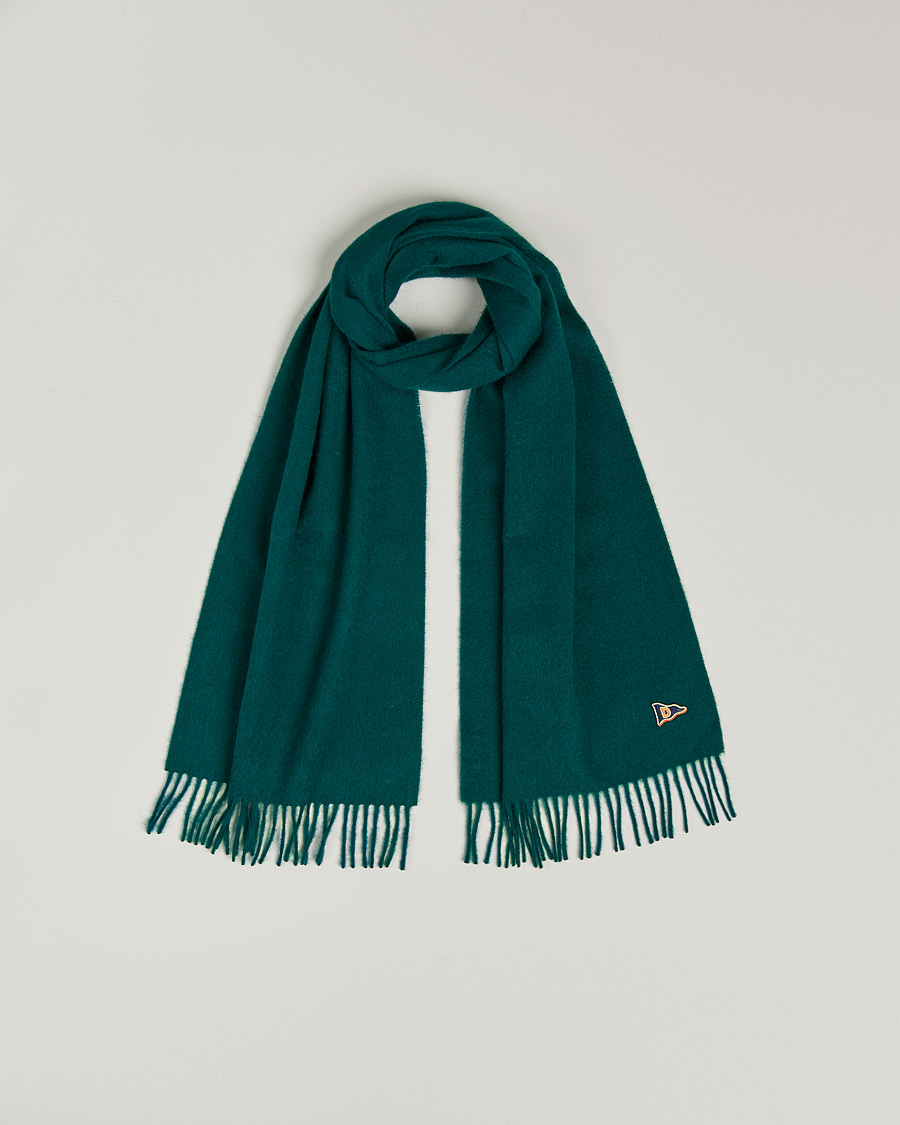 Herren | Drake's Geelongora Tasselled Scarf Green | Drake's | Geelongora Tasselled Scarf Green