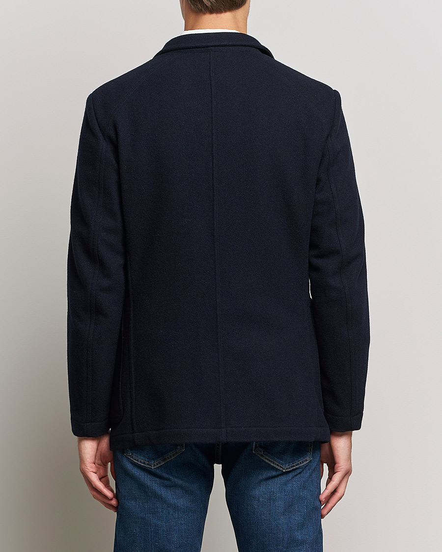 Herren | Sakkos | Drake's | MKIII Double Breasted Wool/Flannel Blazer Navy