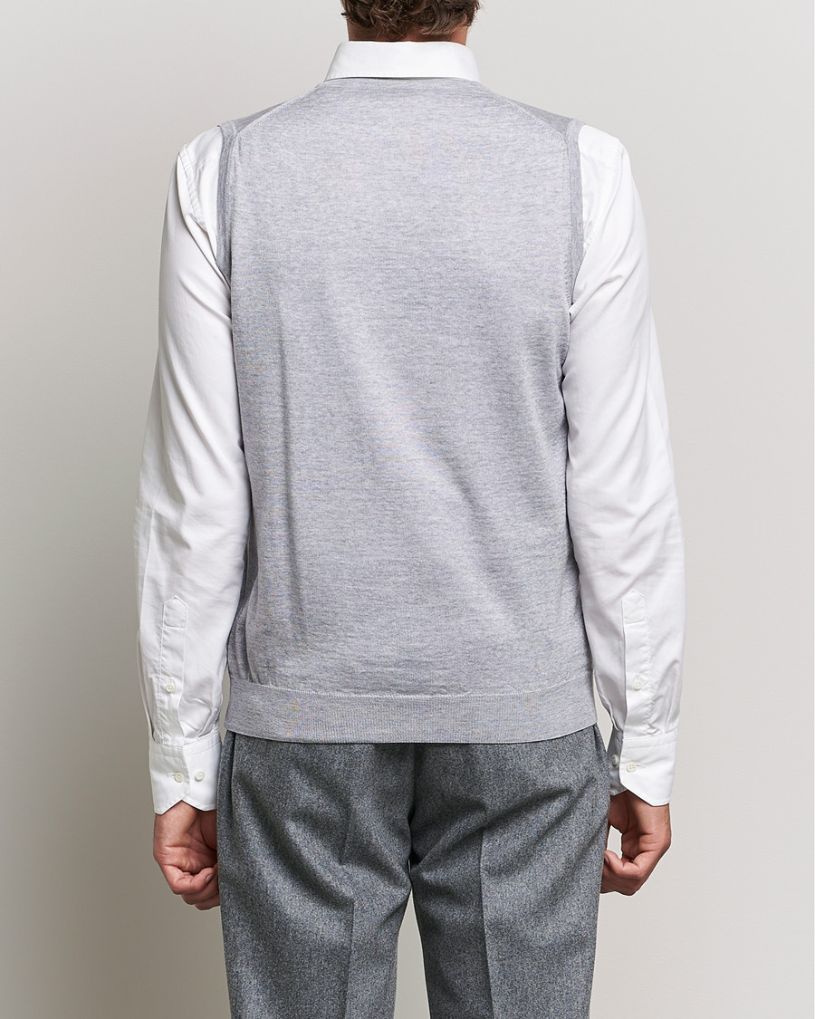 Herren | Pullover | Stenströms | Merino Slipover Light Grey