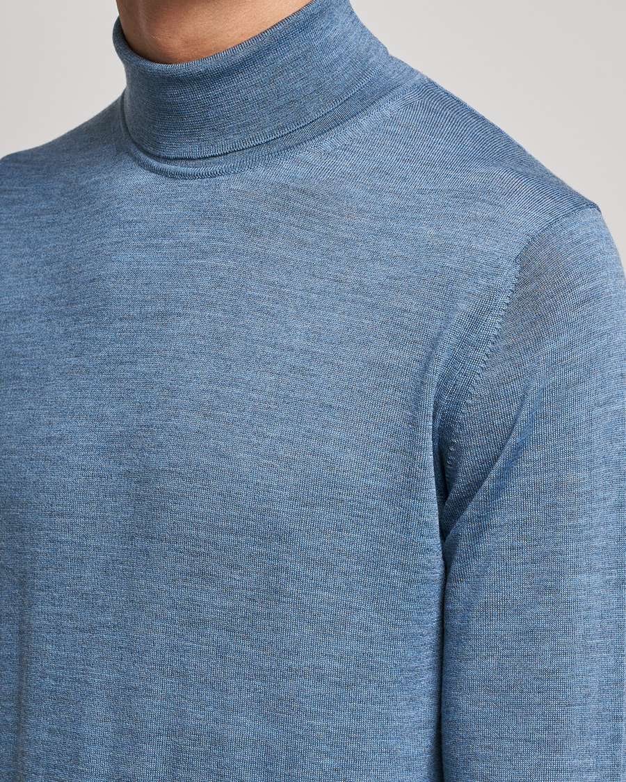 Herren | Pullover | Stenströms | Fine Merino Rollneck Light Blue