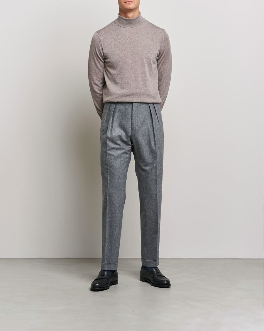 Herren | Pullover | Stenströms | Fine Merino Rollneck Camel