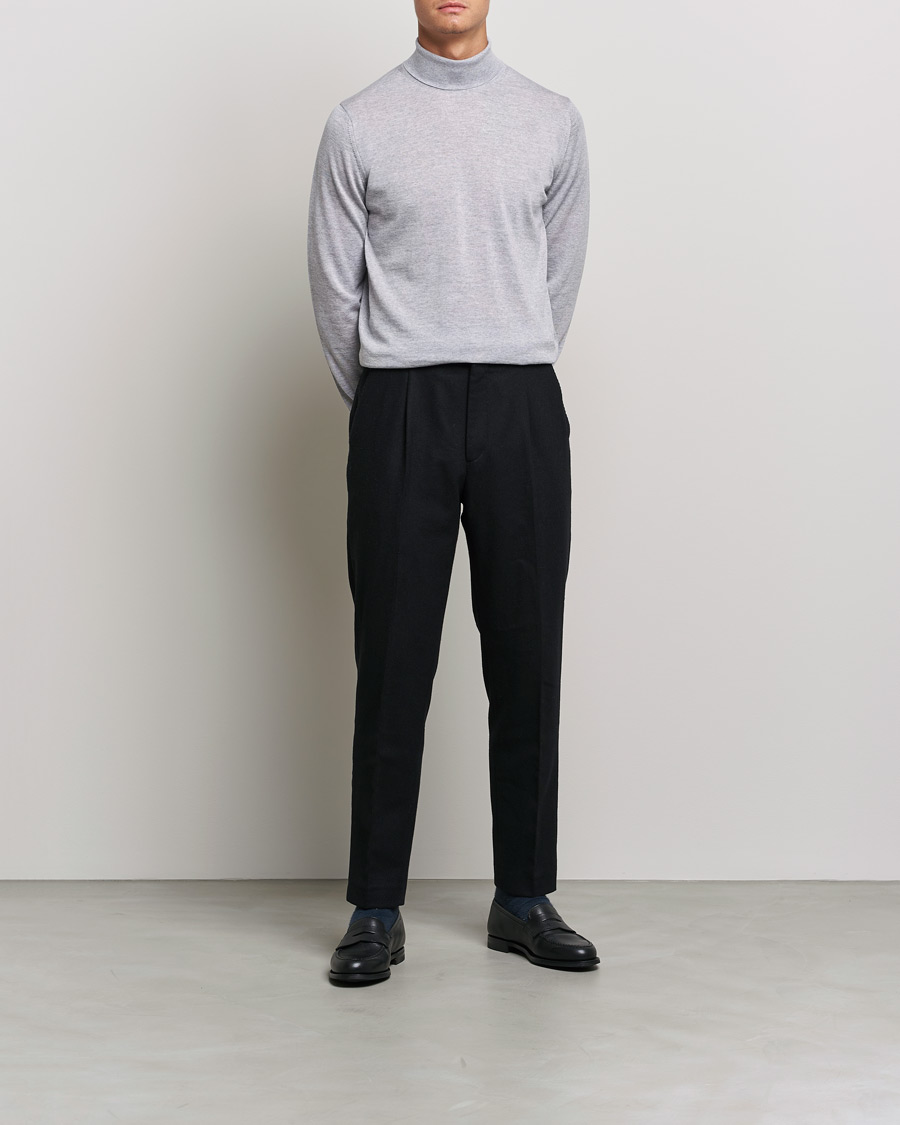 Herren | Pullover | Stenströms | Fine Merino Rollneck Light Grey