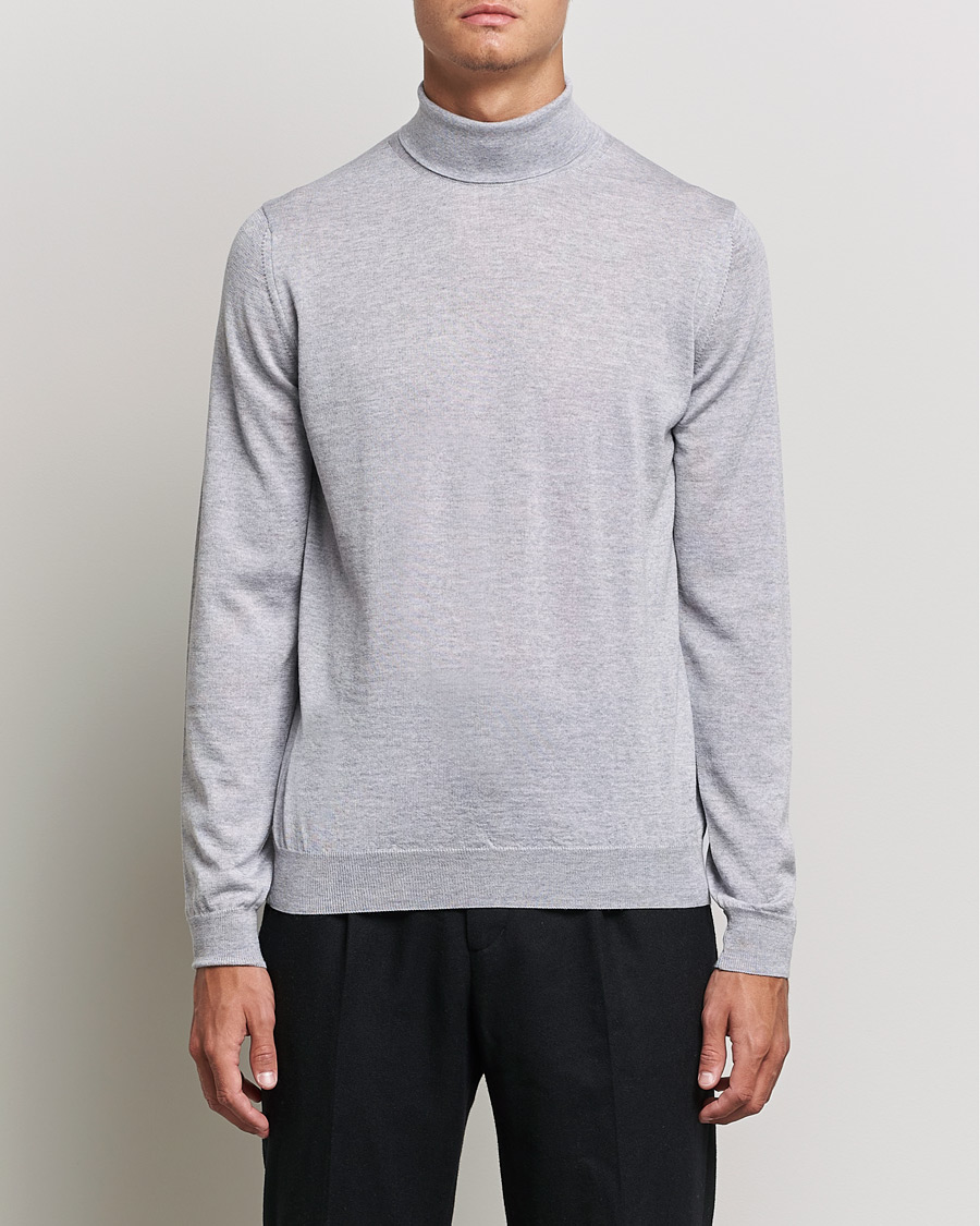 Herren | Pullover | Stenströms | Fine Merino Rollneck Light Grey