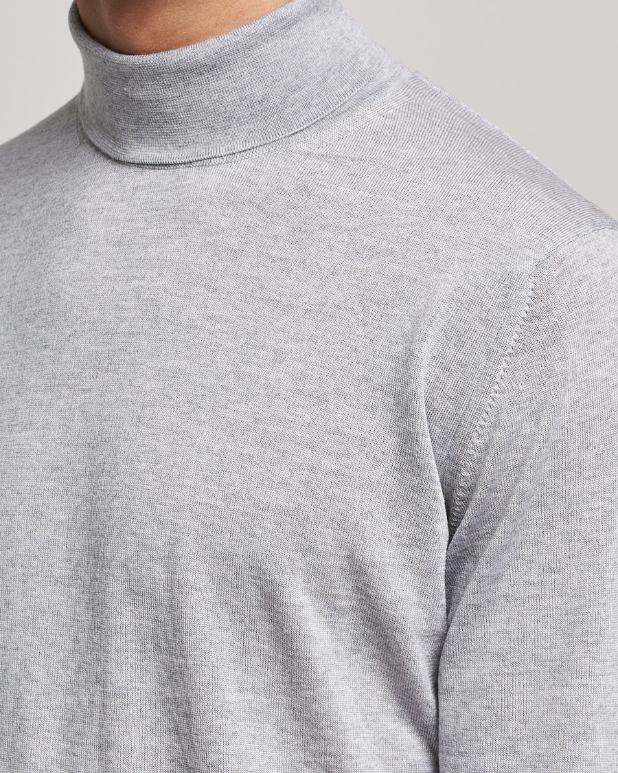 Herren | Pullover | Stenströms | Fine Merino Rollneck Light Grey