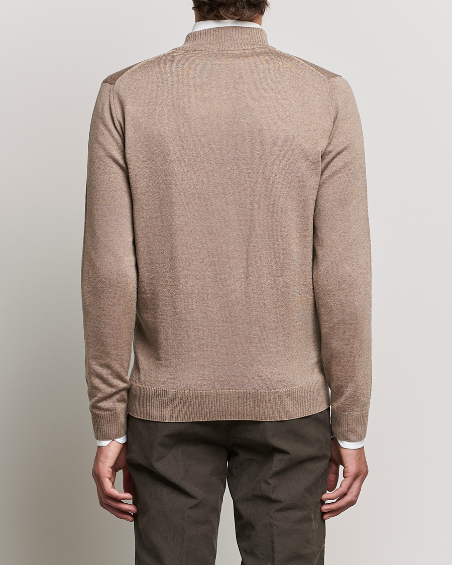 Herren | Pullover | Stenströms | Merino Full Zip Camel