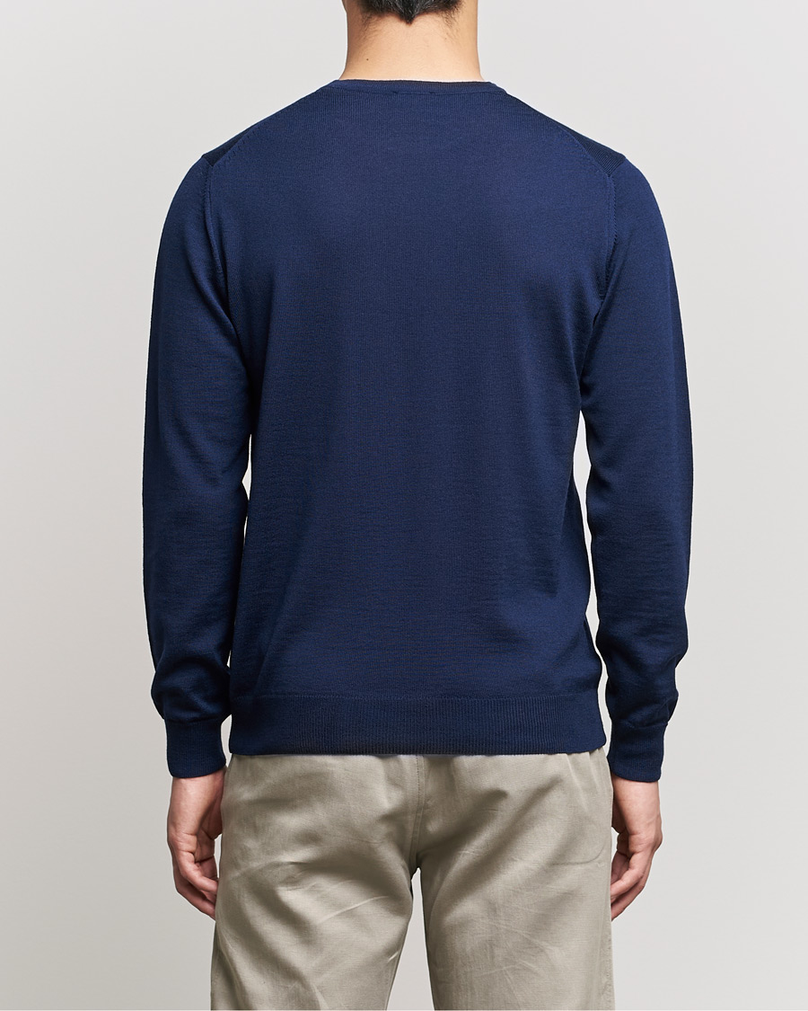 Herren | Pullover | Stenströms | Merino Crew Neck Navy