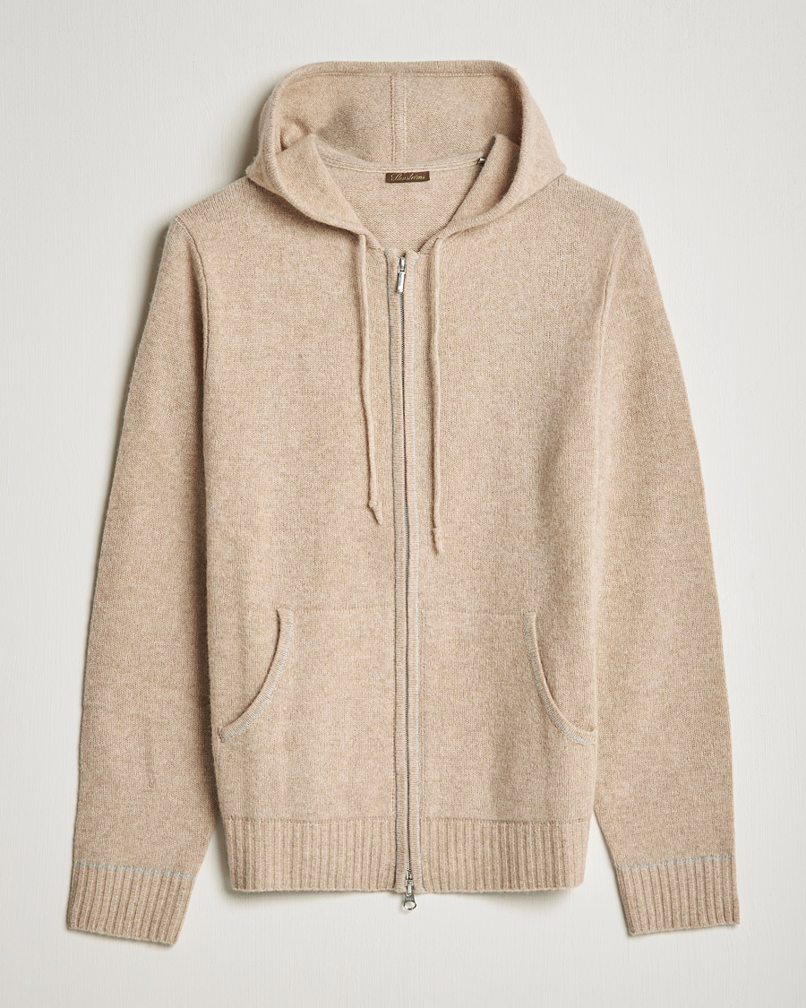 Herren | Pullover | Stenströms | Yak/Merino Full Zip Hoodie Beige