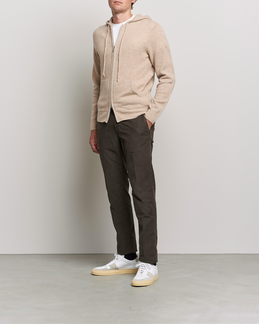 Herren | Pullover | Stenströms | Yak/Merino Full Zip Hoodie Beige