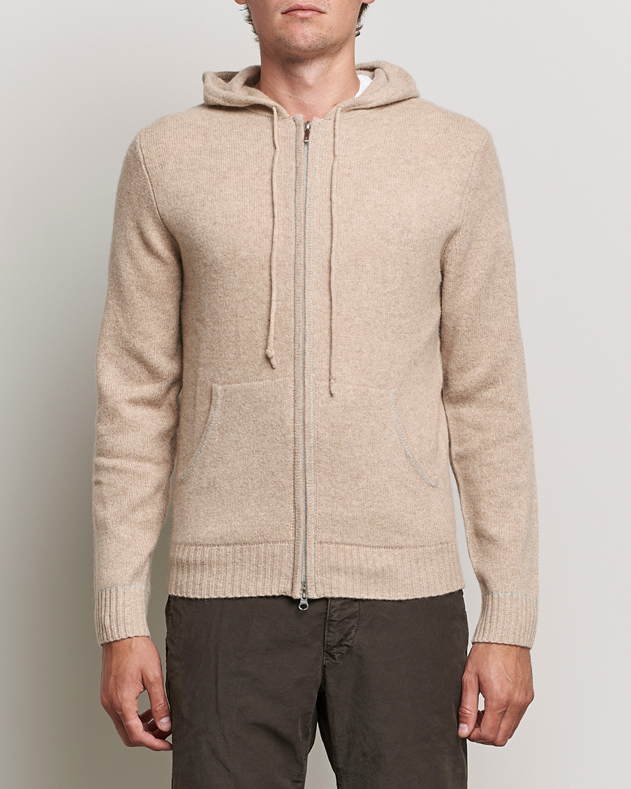 Herren | Pullover | Stenströms | Yak/Merino Full Zip Hoodie Beige