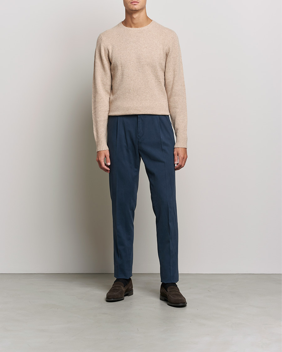 Herren | Pullover | Stenströms | Yak/Merino Crew Neck Beige
