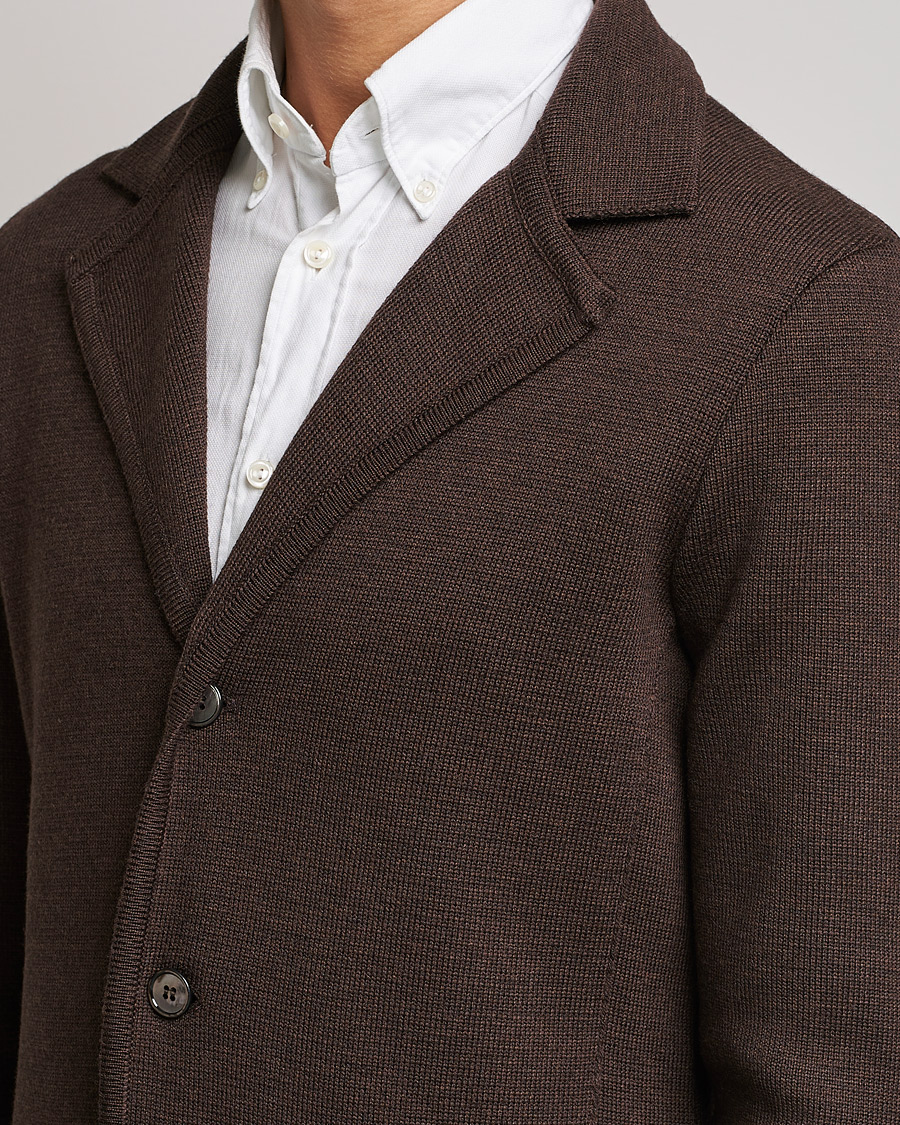 Herren | Sakkos | Stenströms | Milano Knitted Merino Blazer Brown