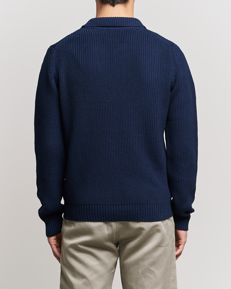 Herren | Pullover | Stenströms | Chunky Merino Polo Navy
