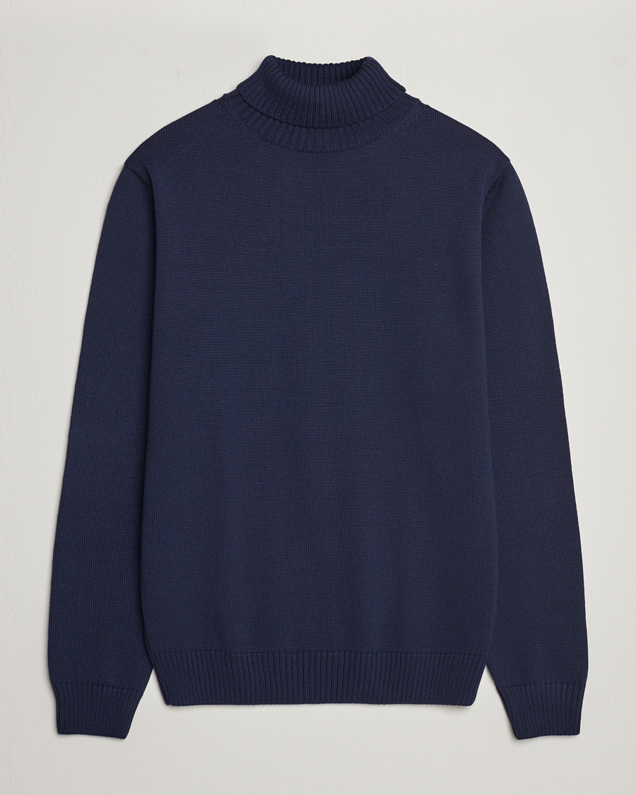 Herren | Pullover | Stenströms | Chunky Merino Rollneck Navy