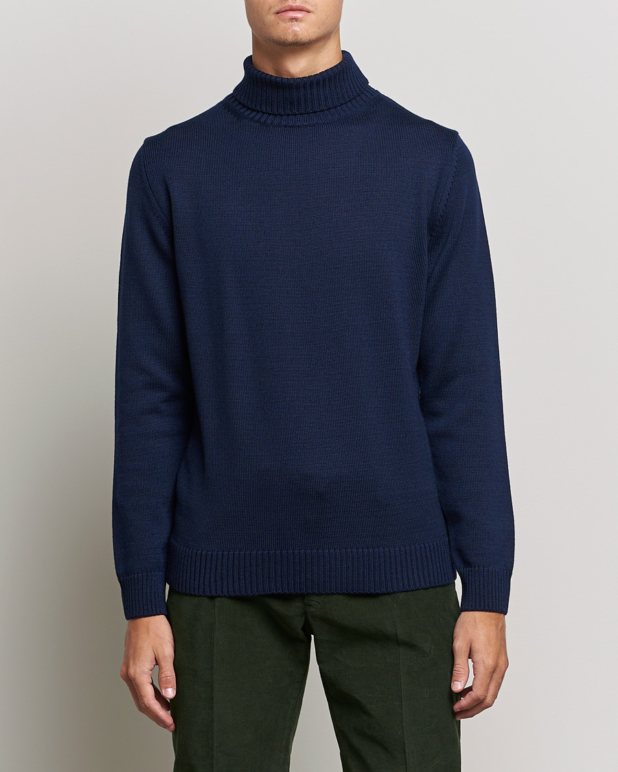 Herren | Pullover | Stenströms | Chunky Merino Rollneck Navy
