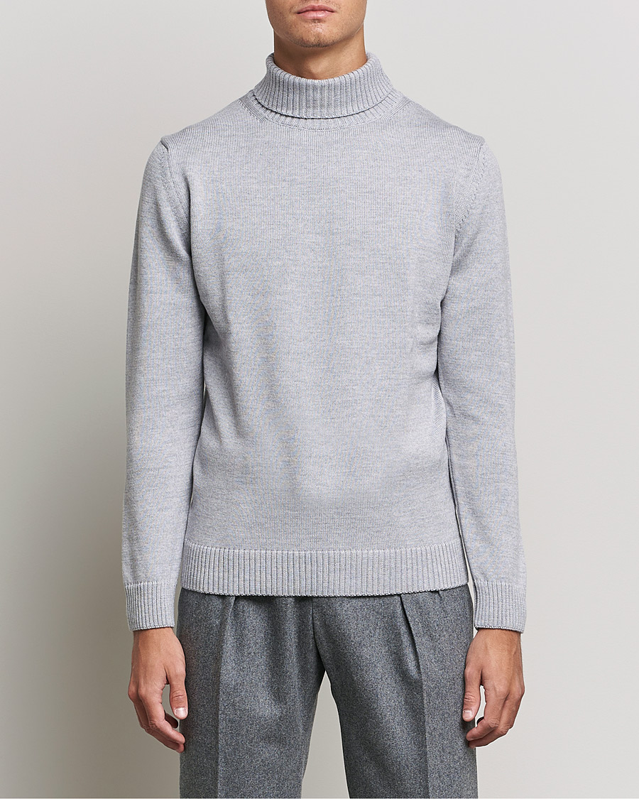 Herren | Pullover | Stenströms | Chunky Merino Rollneck Light Grey