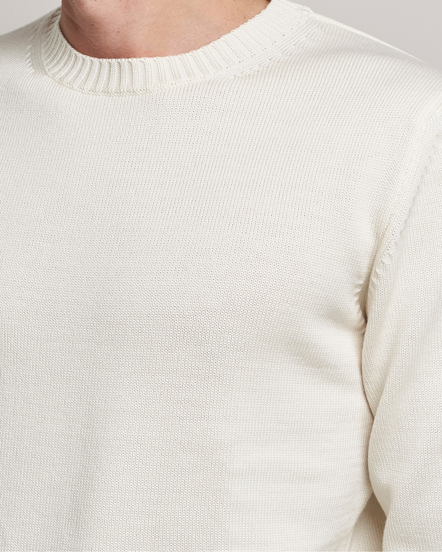 Herren | Pullover | Stenströms | Chunky Merino Crew Neck Creme White