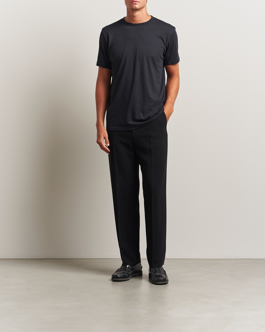 Herren | T-Shirts | Stenströms | Solid Cotton T-Shirt Black