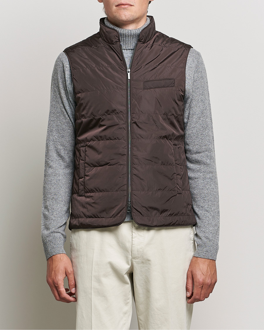 Herren | Jacken | Stenströms | Padded Nylon Vest Brown