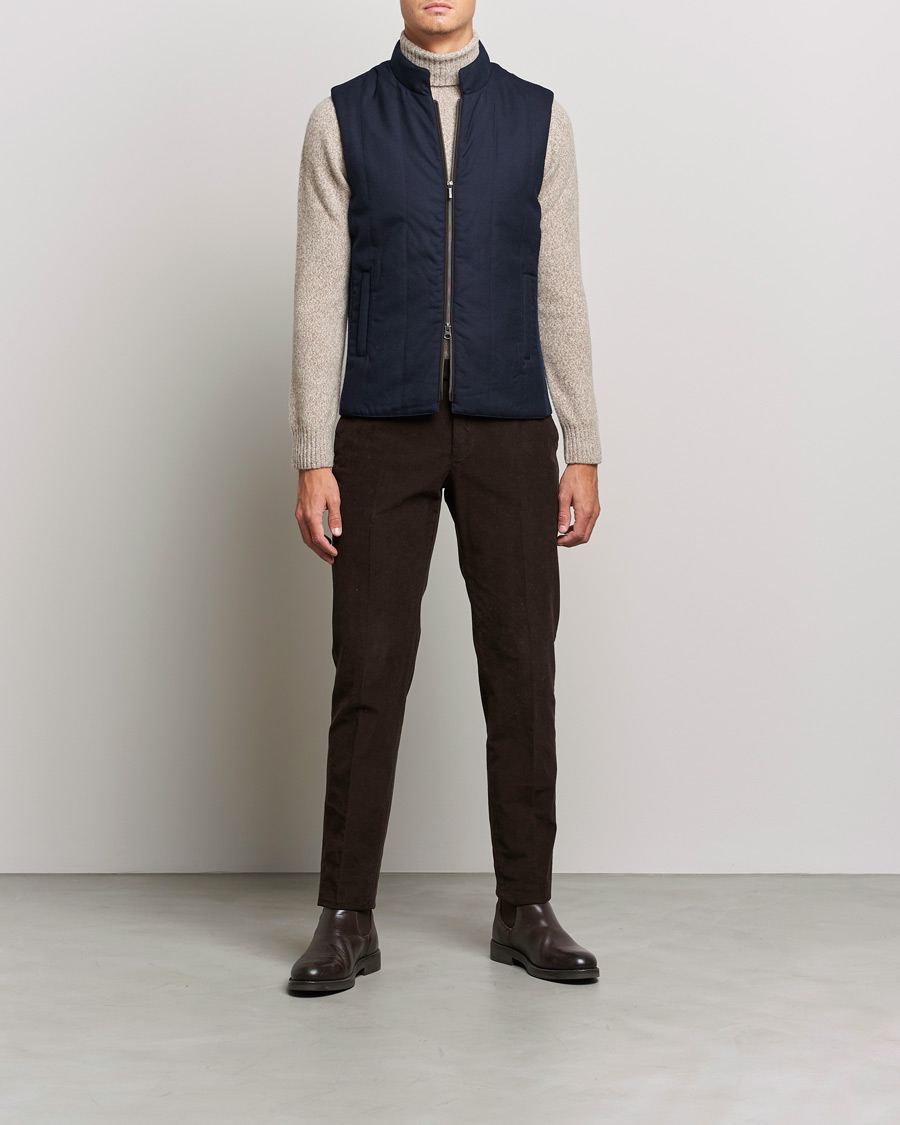 Herren | Jacken | Stenströms | Hybrid Flannel Vest Navy