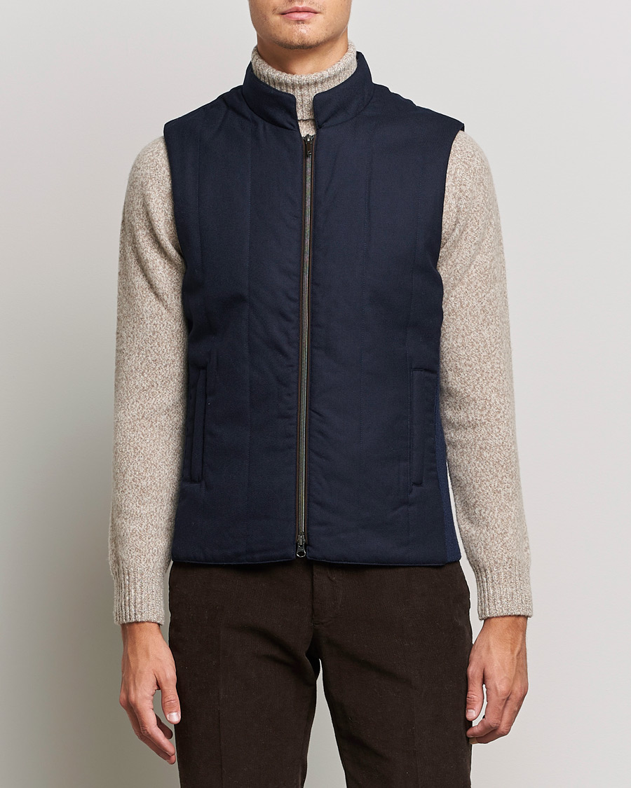 Herren | Jacken | Stenströms | Hybrid Flannel Vest Navy