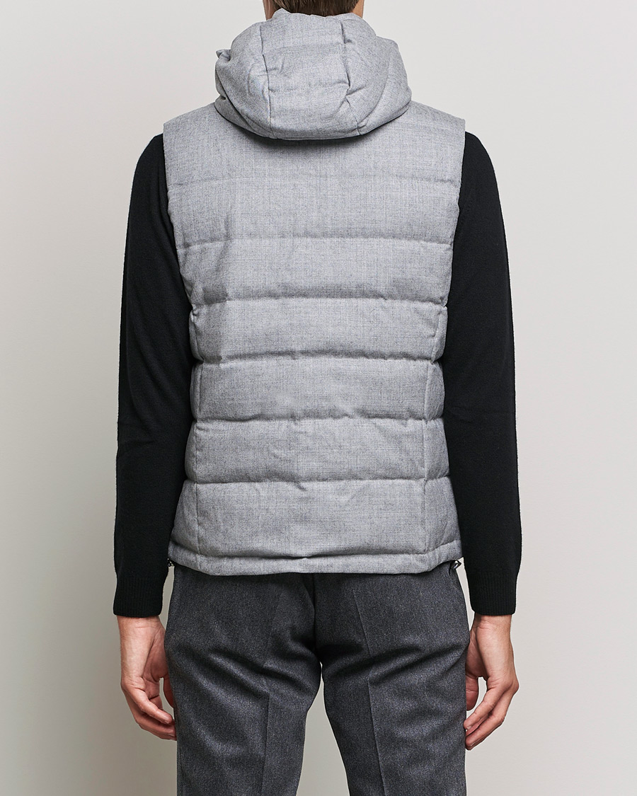 Herren | Jacken | Stenströms | Hooded Flannel Vest Grey