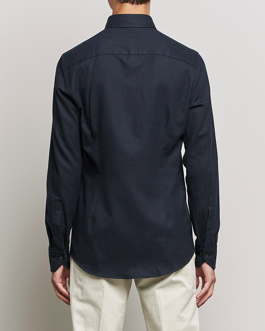 Herren | Hemden | Stenströms | Slimline Flannel Shirt Black