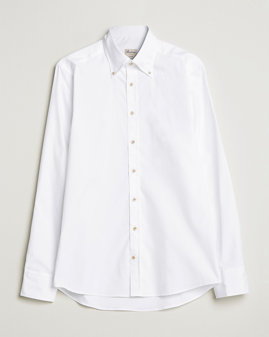 Herren | Hemden | Stenströms | Slimline Button Down Pinpoint Oxford Shirt White