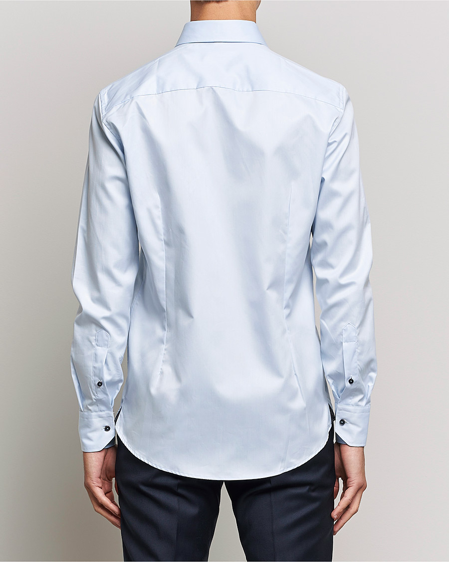 Herren | Hemden | Stenströms | Slimline Cut Away Contrast Shirt Blue