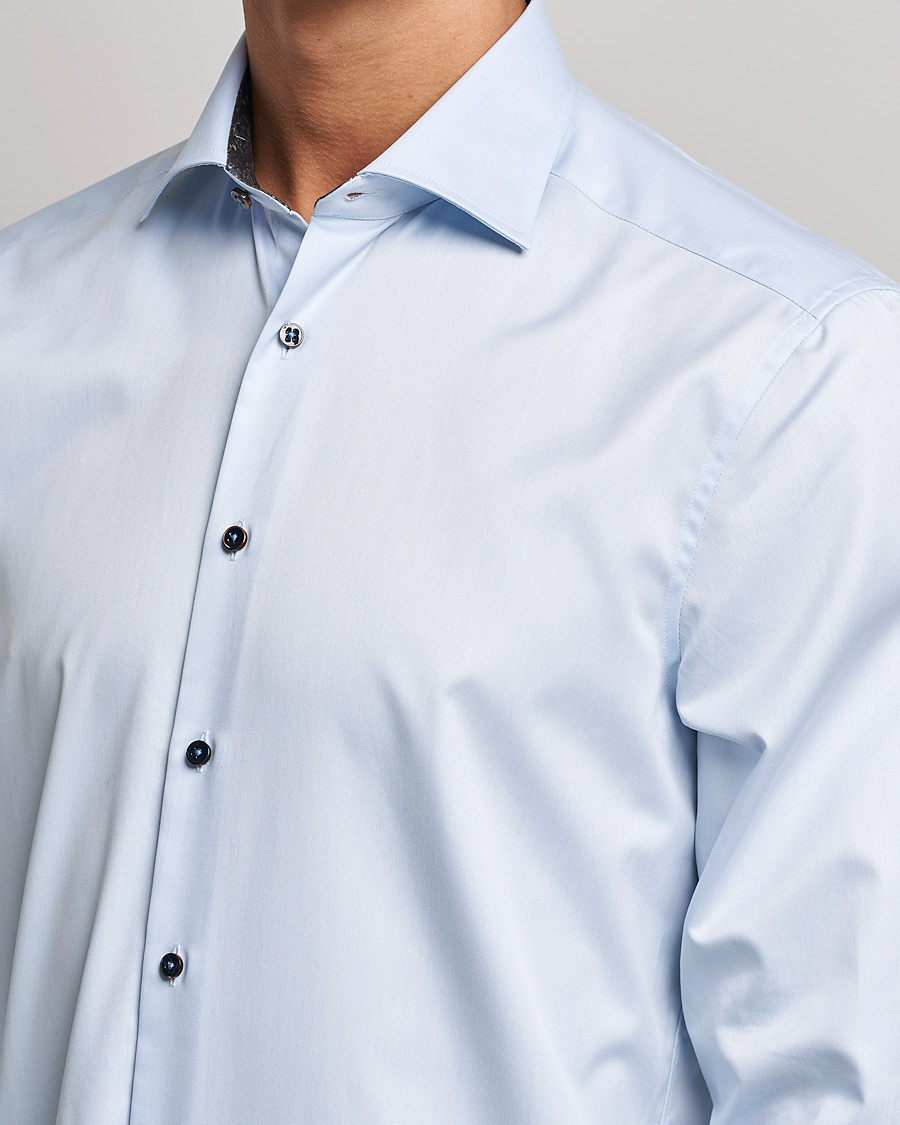 Herren | Hemden | Stenströms | Slimline Cut Away Contrast Shirt Blue