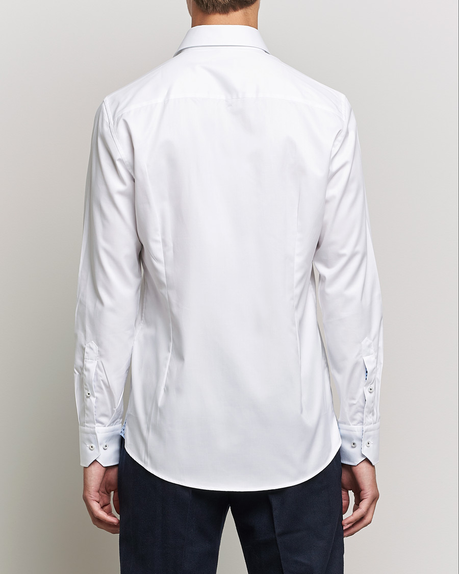 Herren | Hemden | Stenströms | Slimline Cut Away Contrast Shirt White