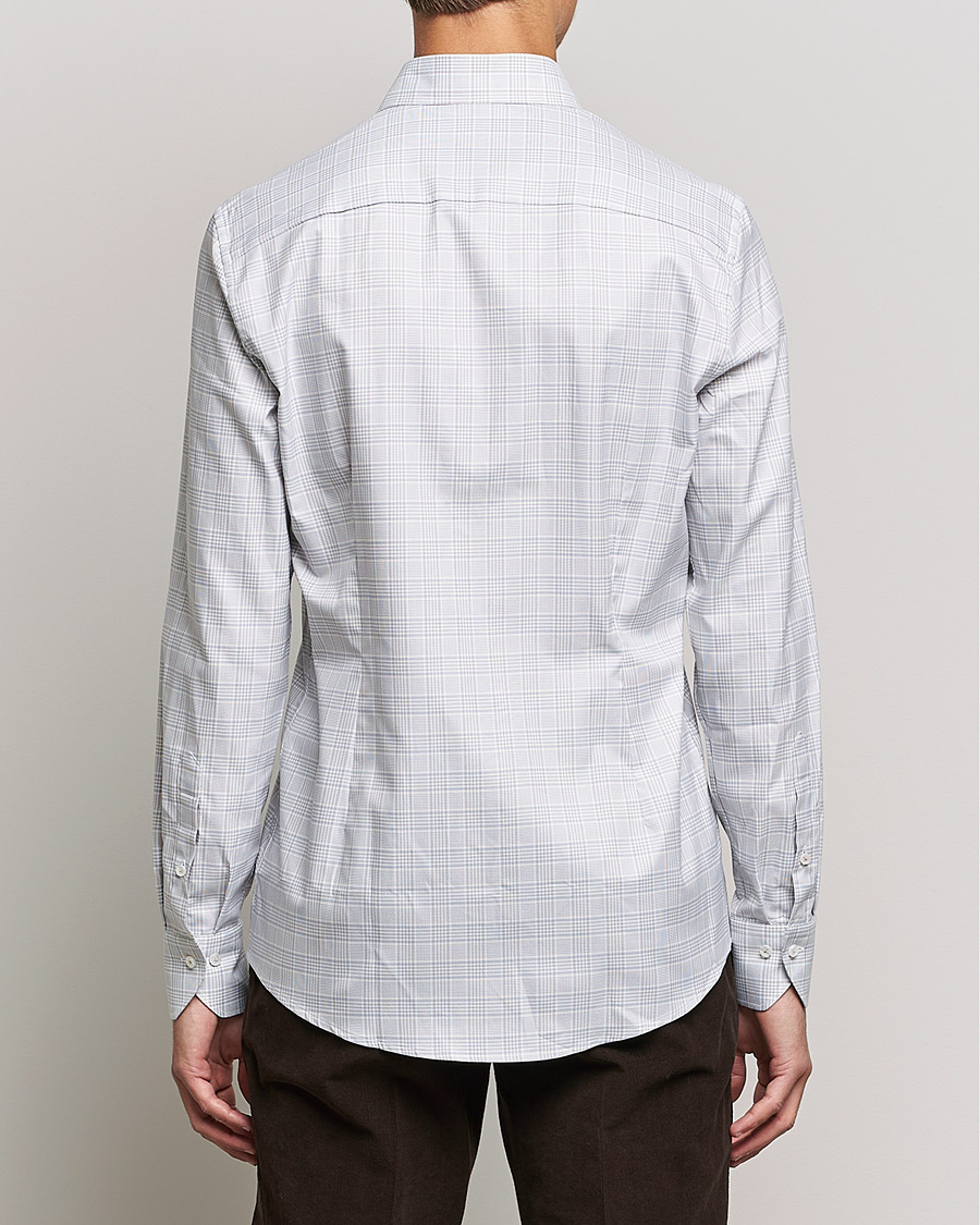 Herren | Hemden | Stenströms | Slimline Cut Away Checked Shirt Green