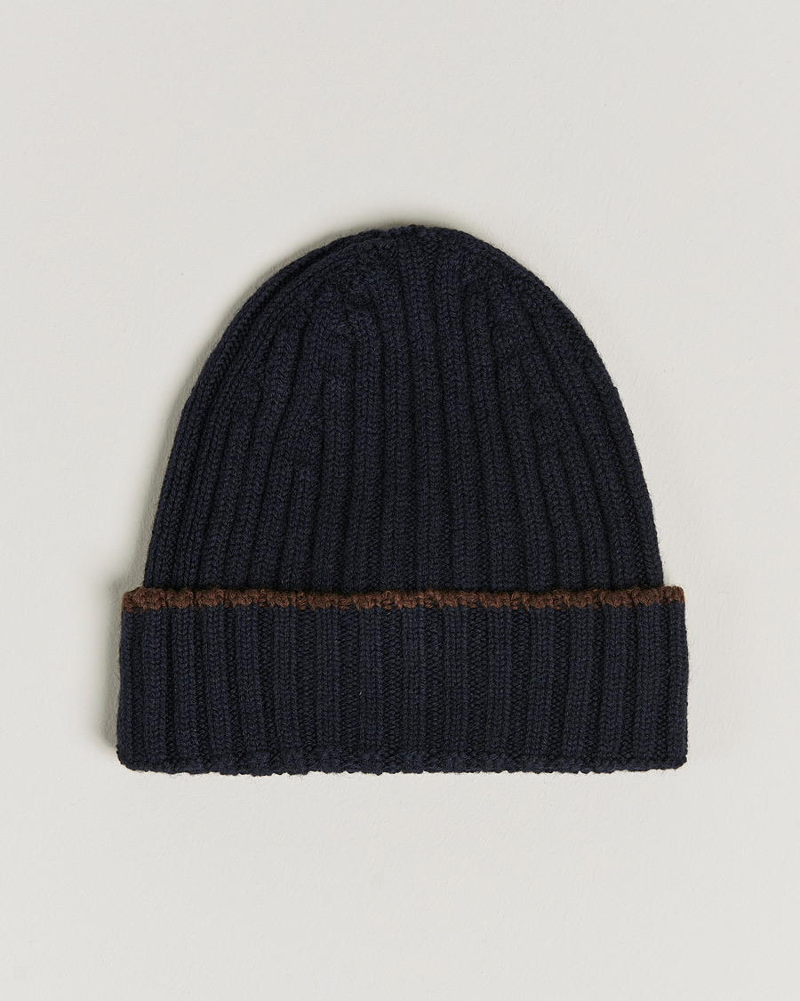 Herren | Stenströms Wool Cashmere Ribbed Beanie Navy | Stenströms | Wool Cashmere Ribbed Beanie Navy