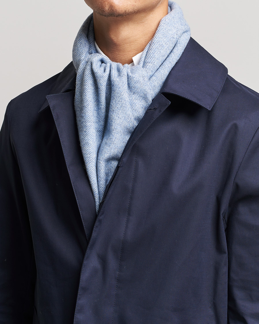 Herren | Stenströms Herringbone Wool Scarf Blue | Stenströms | Herringbone Wool Scarf Blue