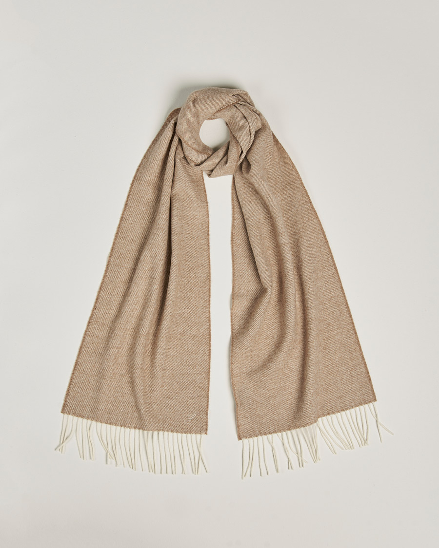 Herren | Stenströms Herringbone Wool Scarf Beige | Stenströms | Herringbone Wool Scarf Beige