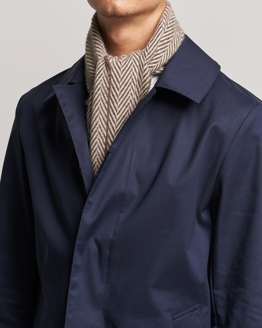 Herren | Stenströms Large Herringbone Wool Scarf Brown | Stenströms | Large Herringbone Wool Scarf Brown