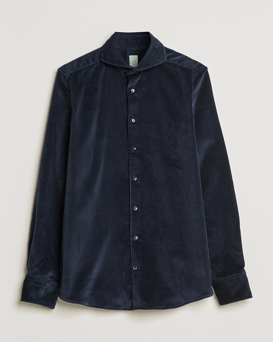 Herren | Hemden | Stenströms | 1899 Slimline Sea Island Corduroy Shirt Navy