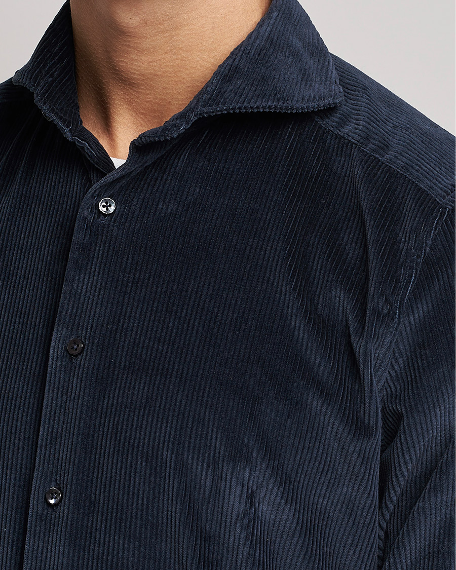 Herren | Hemden | Stenströms | 1899 Slimline Sea Island Corduroy Shirt Navy