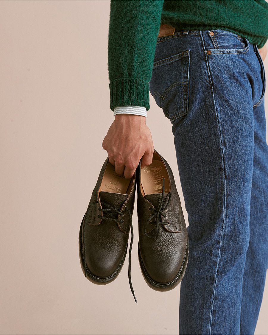 Herren | Solovair 3 Eye Gibson Shoe Dark Brown Grain | Solovair | 3 Eye Gibson Shoe Dark Brown Grain