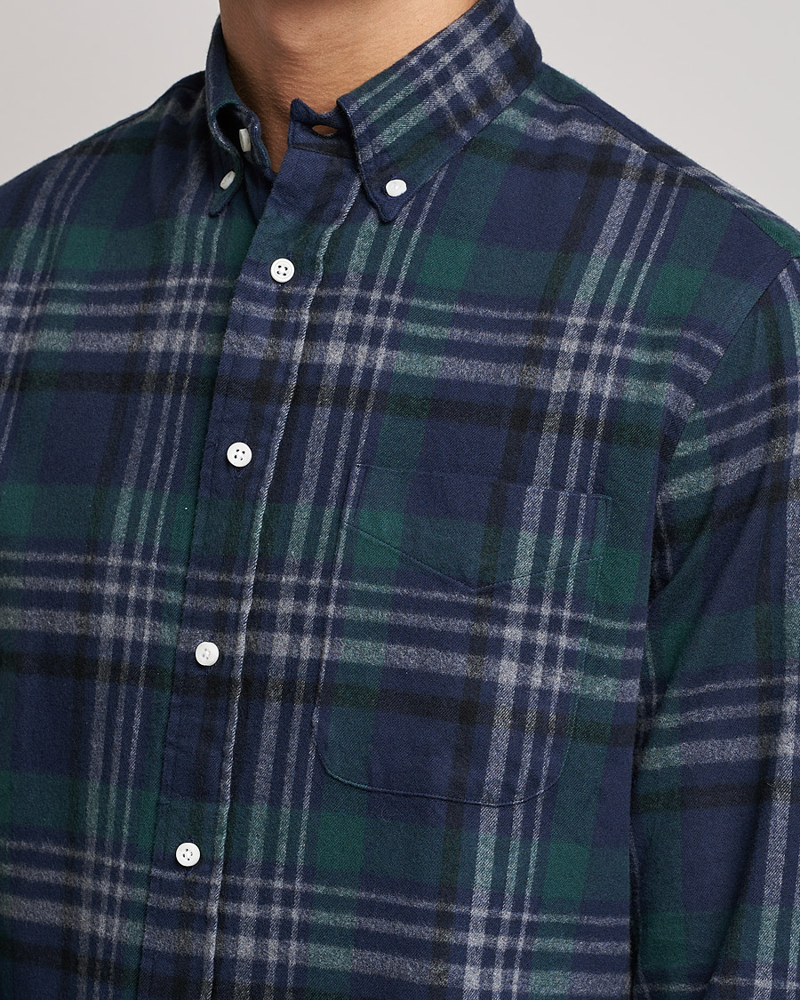Herren | Hemden | Gitman Vintage | Button Down Shaggy Flannel Shirt Blackwatch Check