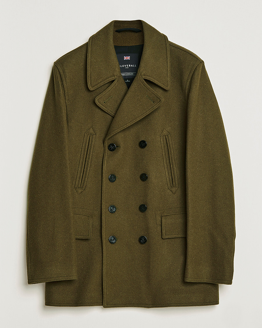 Herren | Jacken | Gloverall | Churchill Reefer Peacoat Loden Green