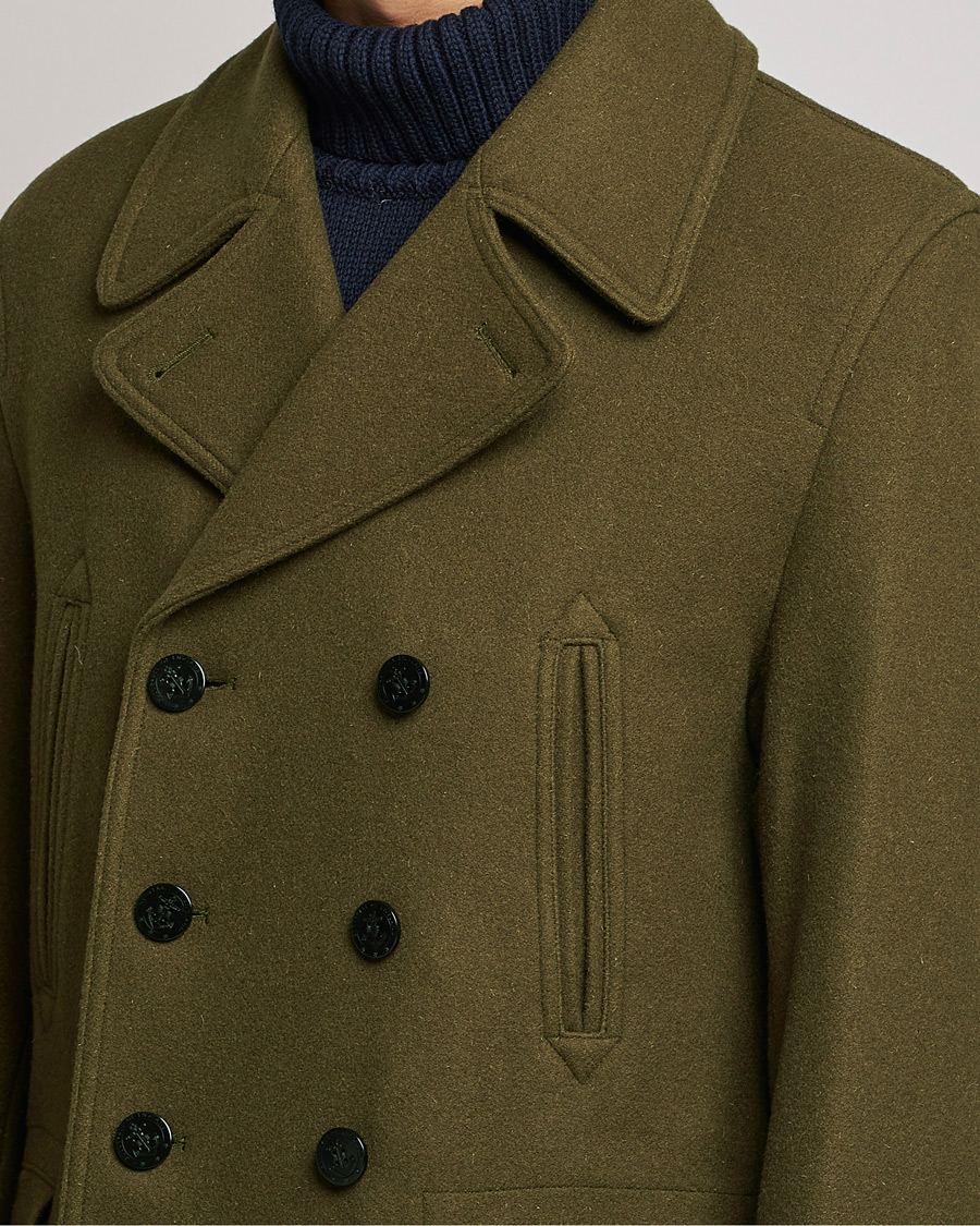 Herren | Jacken | Gloverall | Churchill Reefer Peacoat Loden Green