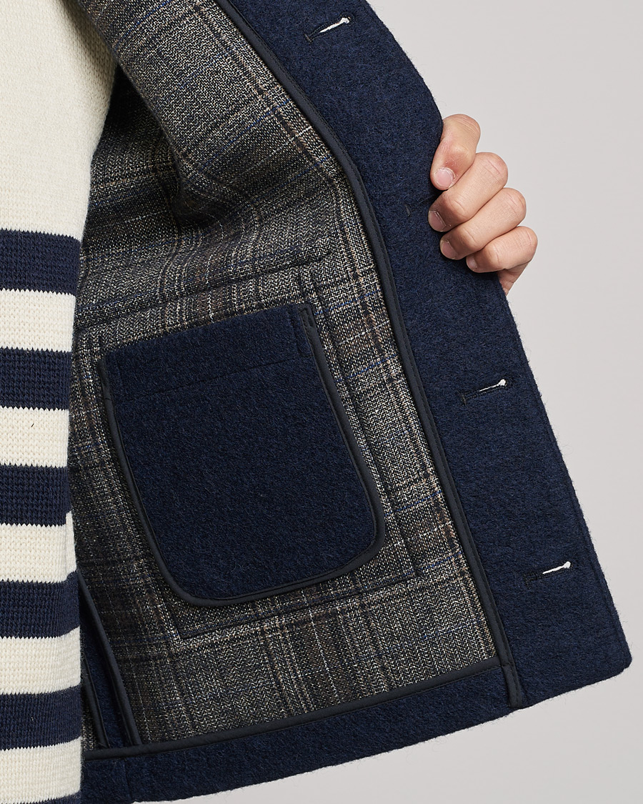 Herren | Jacken | Gloverall | Roger Double Face Gilet Navy/Brown