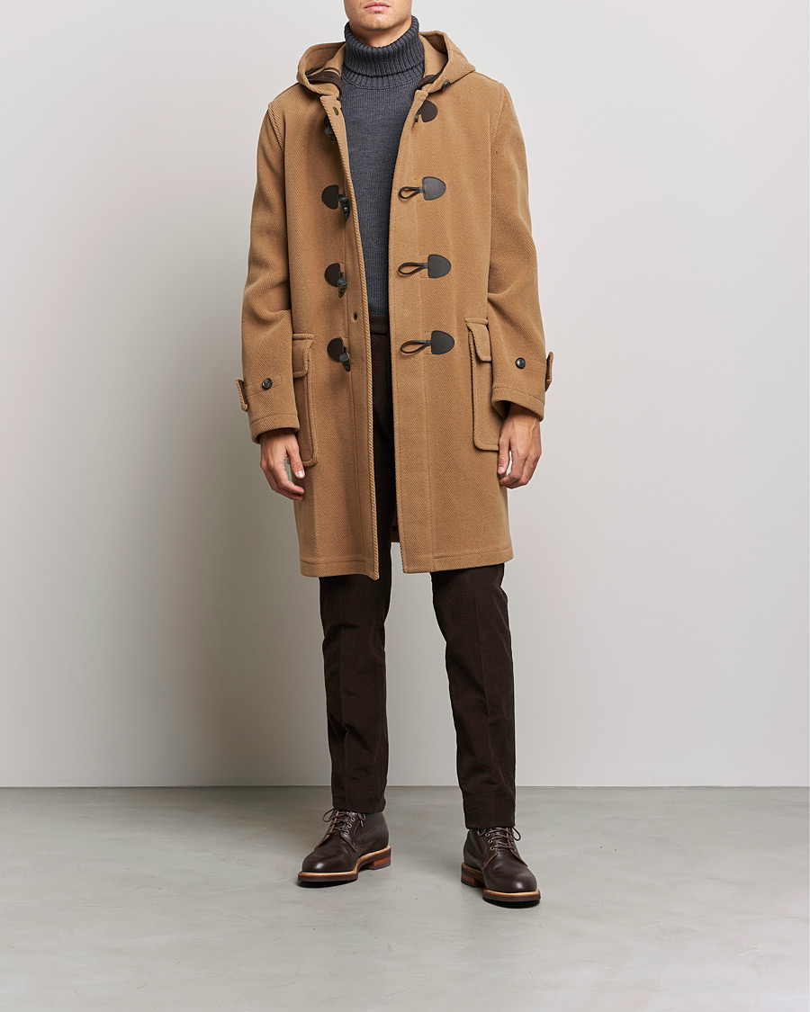 Herren | Jacken | Gloverall | Edmund Herringbone Wool Duffle Camel